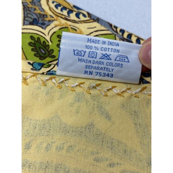 April Cornell Placemats Blue Yellow Floral Paisley Set Of 4 Spring Cottage - Picture 5 of 8